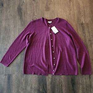 The Extra Cozy Cardigan Size 2X Purple by Croft & Barrow